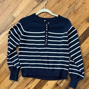 Navy and White Striped Sweater